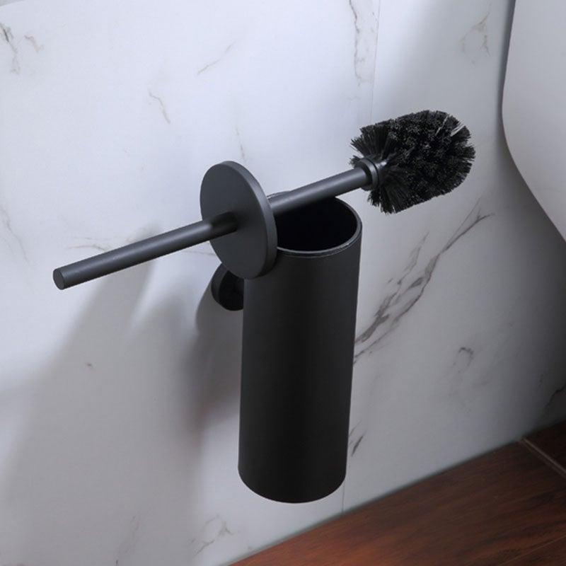 Matte black wall-mount toilet brush holder with brush, Stevvex on Tampa Home & Garden Store