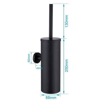Toilet brush holder Stevvex matte black wall-mount cylindrical canister on Tampa Home & Garden Store