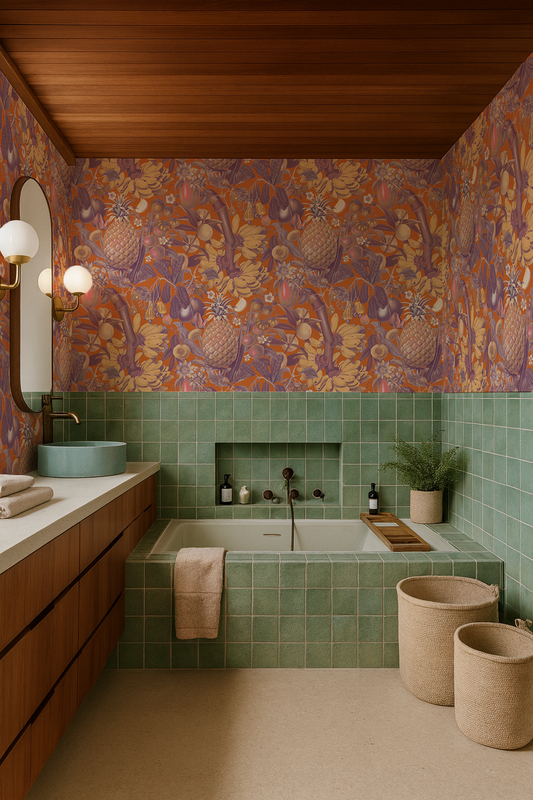 Juicy Fruit Wallpaper, orange and purple - Tampa Home & Garden Store