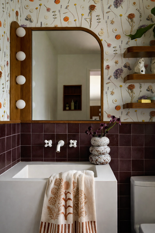 Dried Flora Wallpaper, lavender & orange - Tampa Home & Garden Store