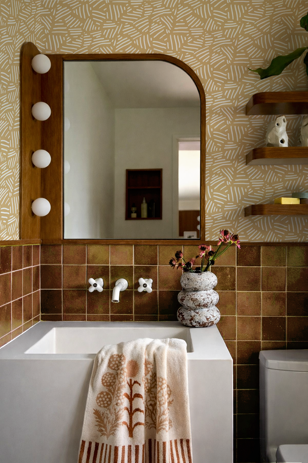Simple Stripes Wallpaper, yellow