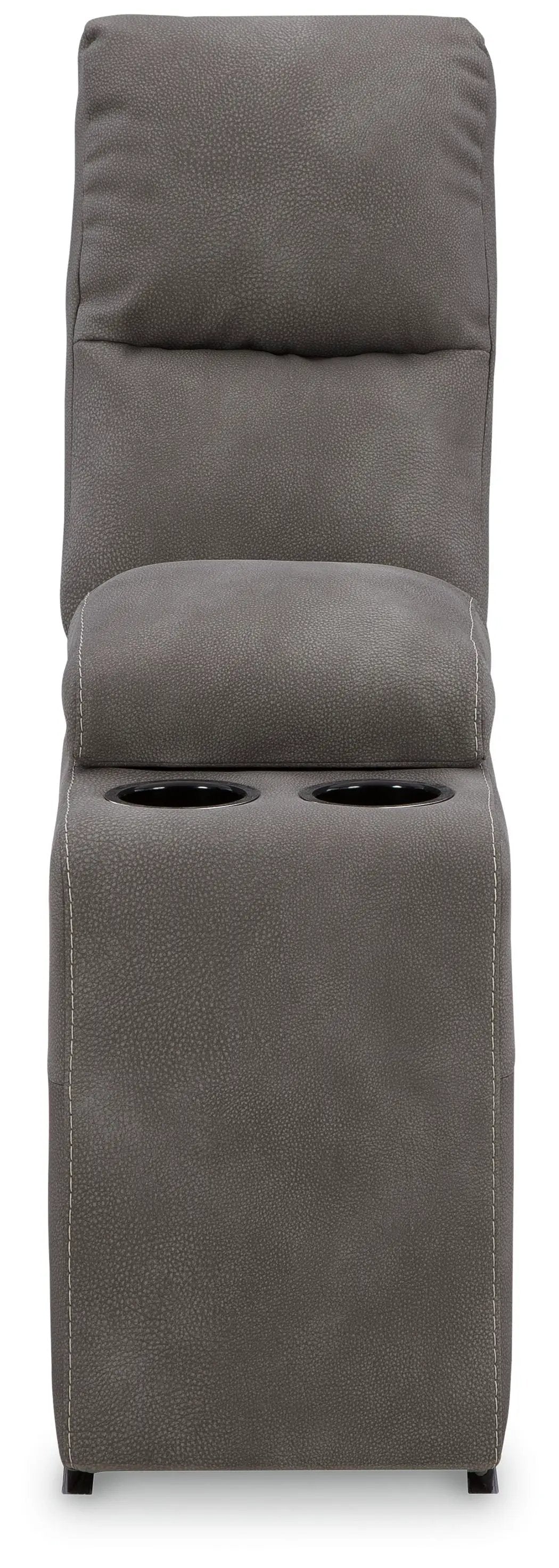 Next-Gen Durapella reclining sectional chair in dark brown pebbled upholstery with cup holders on Tampa Home & Garden Store