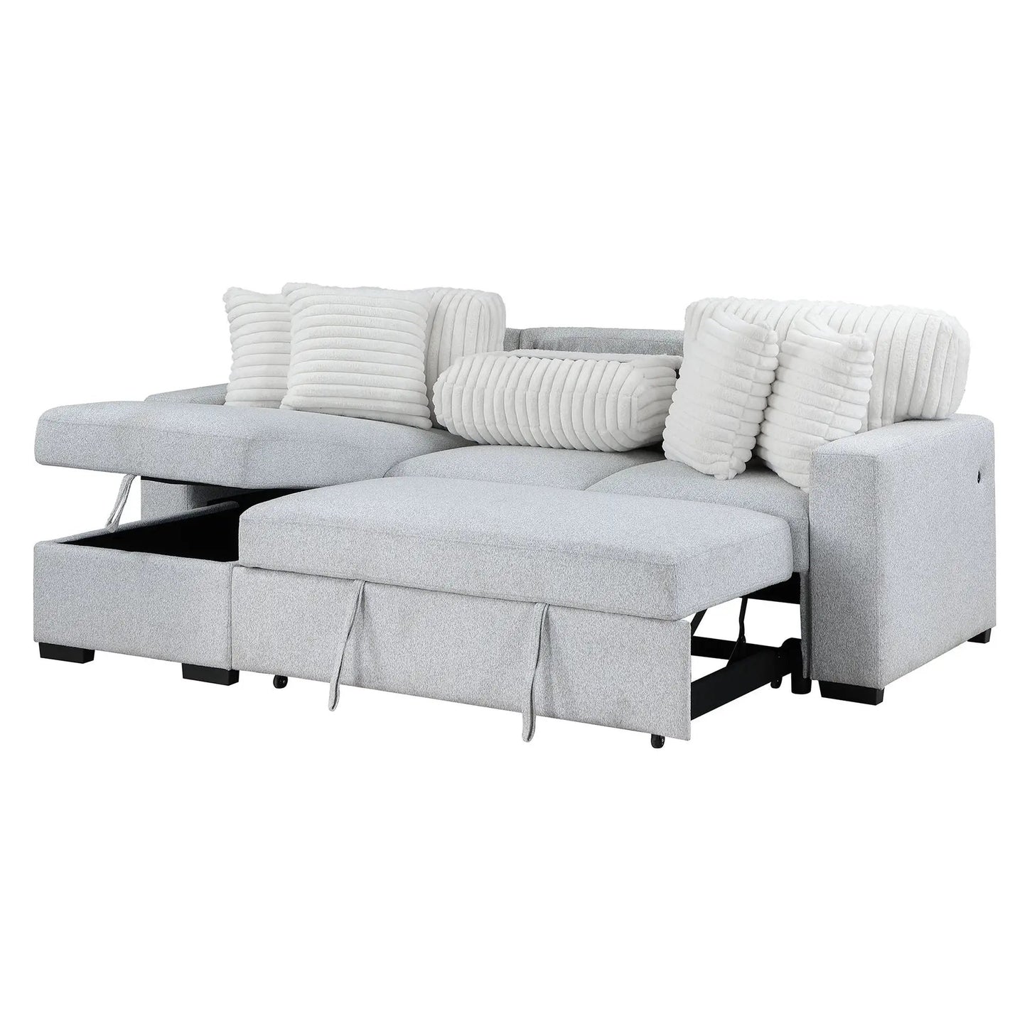 Ford Reversible Sofa Bed in Light Gray Upholstery