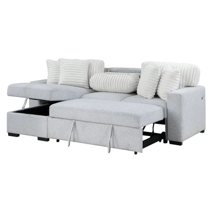 Ford Reversible Sofa Bed in Light Gray Upholstery