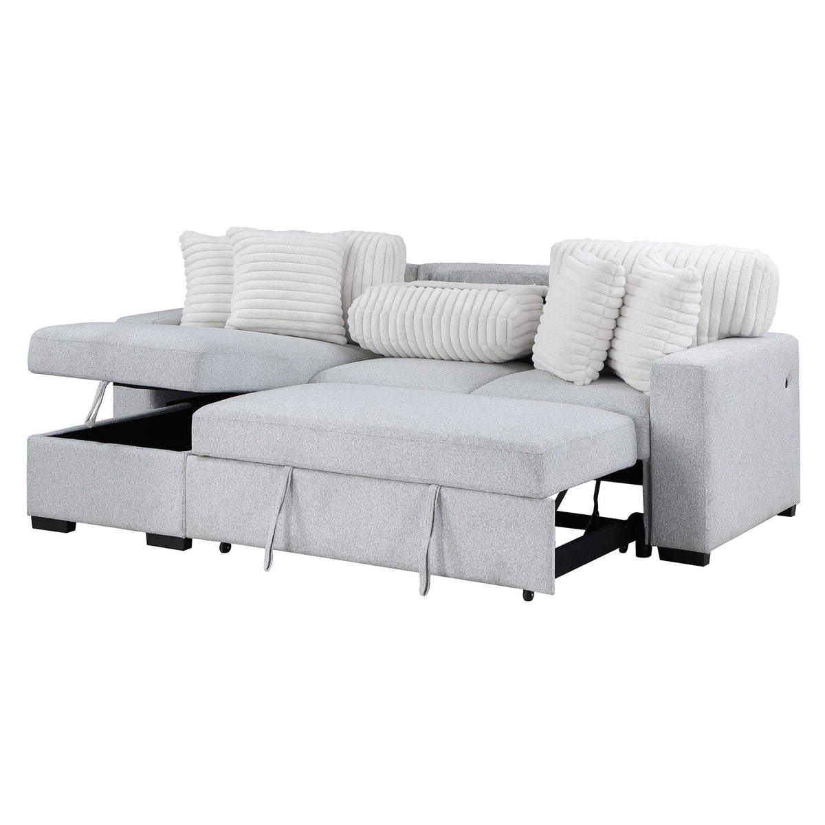 Reversible Pull Out Bed and a Gray Couch