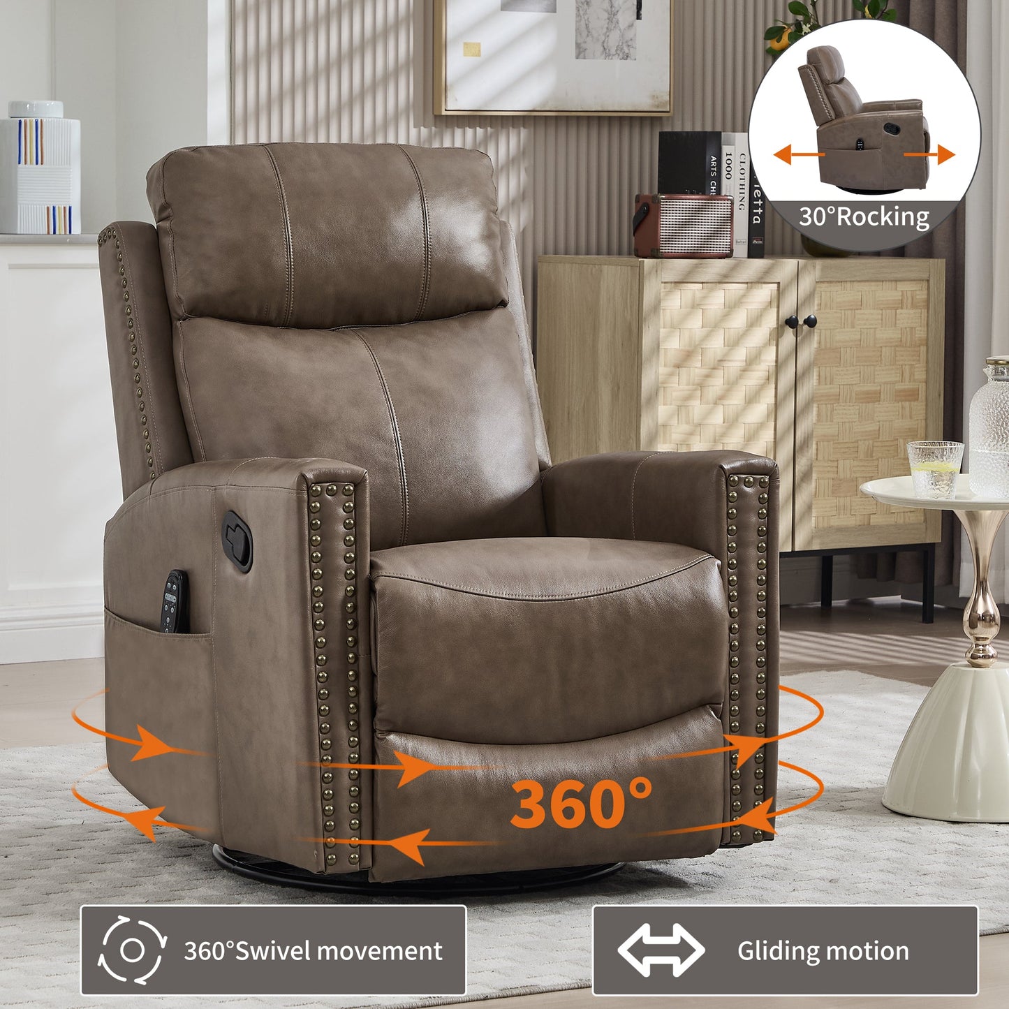 Comfortmax Camel Genuine Leather Recliner