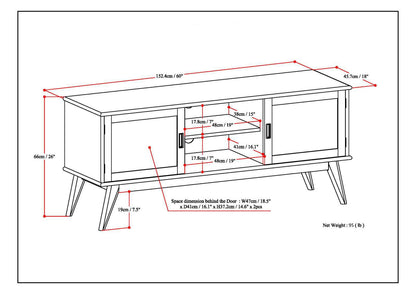 Handcrafted Mid Century TV Stand and Storage by HouseOfZazla blueprint style with dimensions on Tampa Home & Garden Store