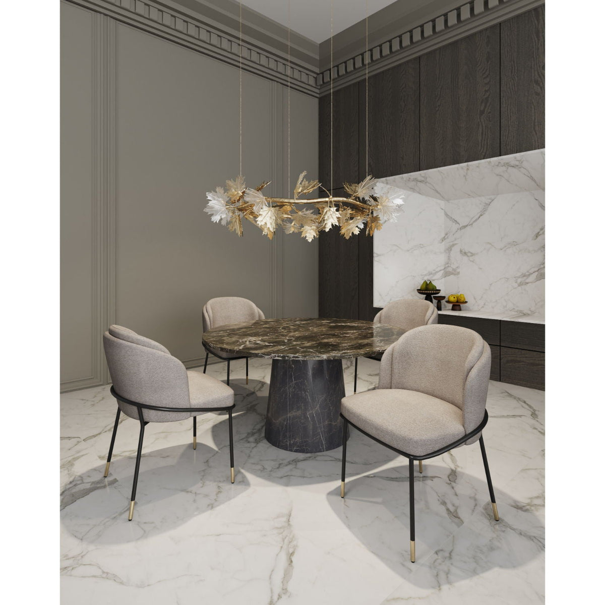 Flor Dining Chairs with Twill Weave Upholstery, beige, set of 4 by HouseOfZazla on Tampa Home & Garden Store