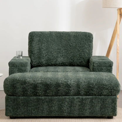 Oversized Chaise Lounge Rabbit Fur Sofa Bed