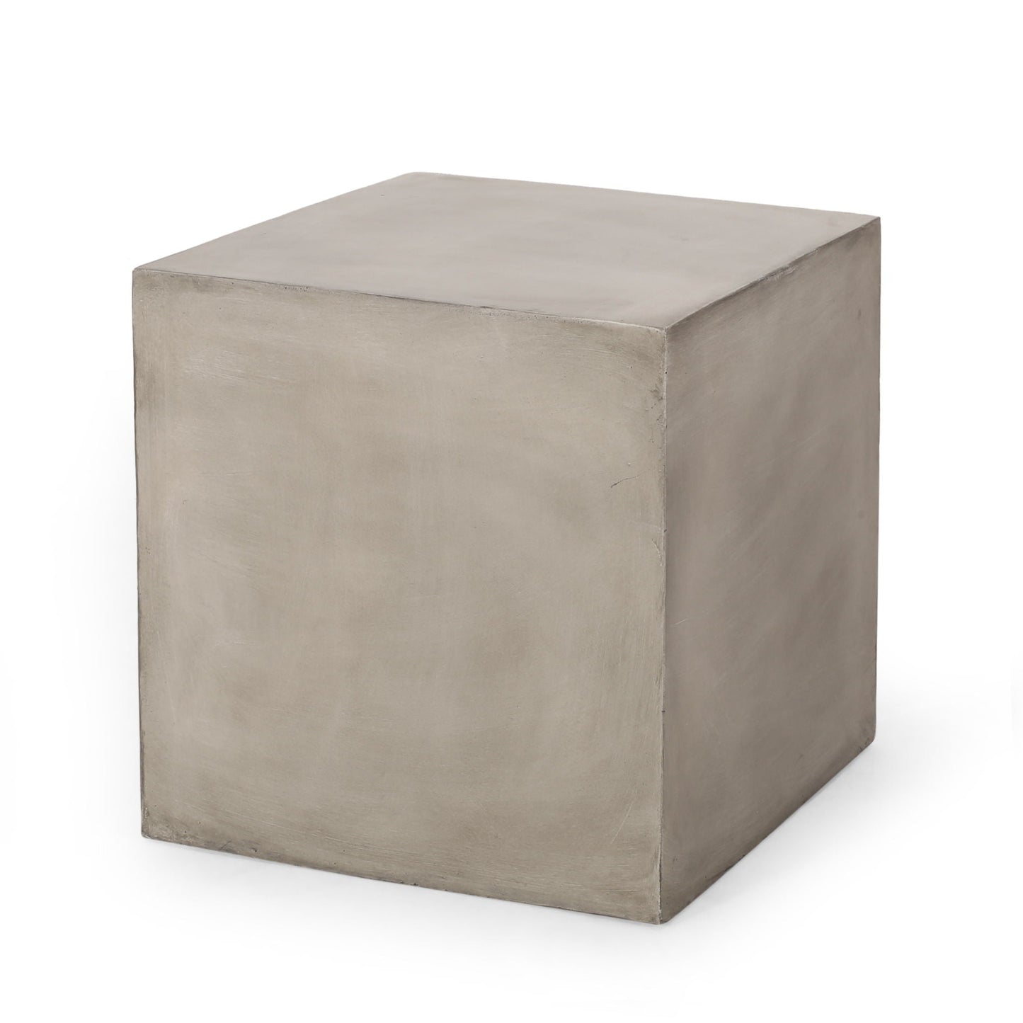 HouseOfZazla square lightweight side table in metallic gray finish for outdoor and indoor use on Tampa Home & Garden Store