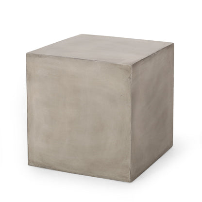 HouseOfZazla square lightweight side table in metallic gray finish for outdoor and indoor use on Tampa Home & Garden Store