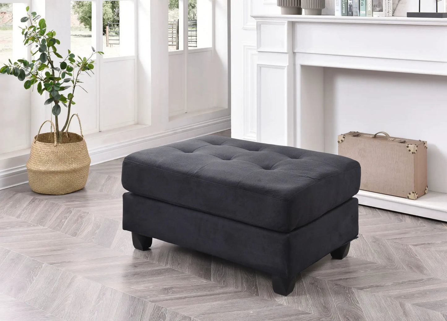 Chic Contemporary Storage Ottoman Tufted Cushion