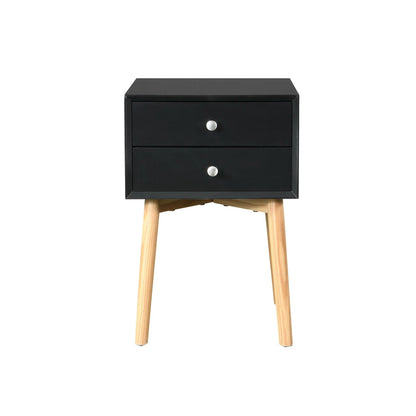 Side Table With Two Drawers Mid Century Modern