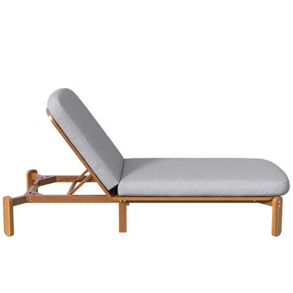 Outdoor Chaise Lounge with adjustable backrest, grey cushions on a sunlounger HouseOfZazla on Tampa Home & Garden Store