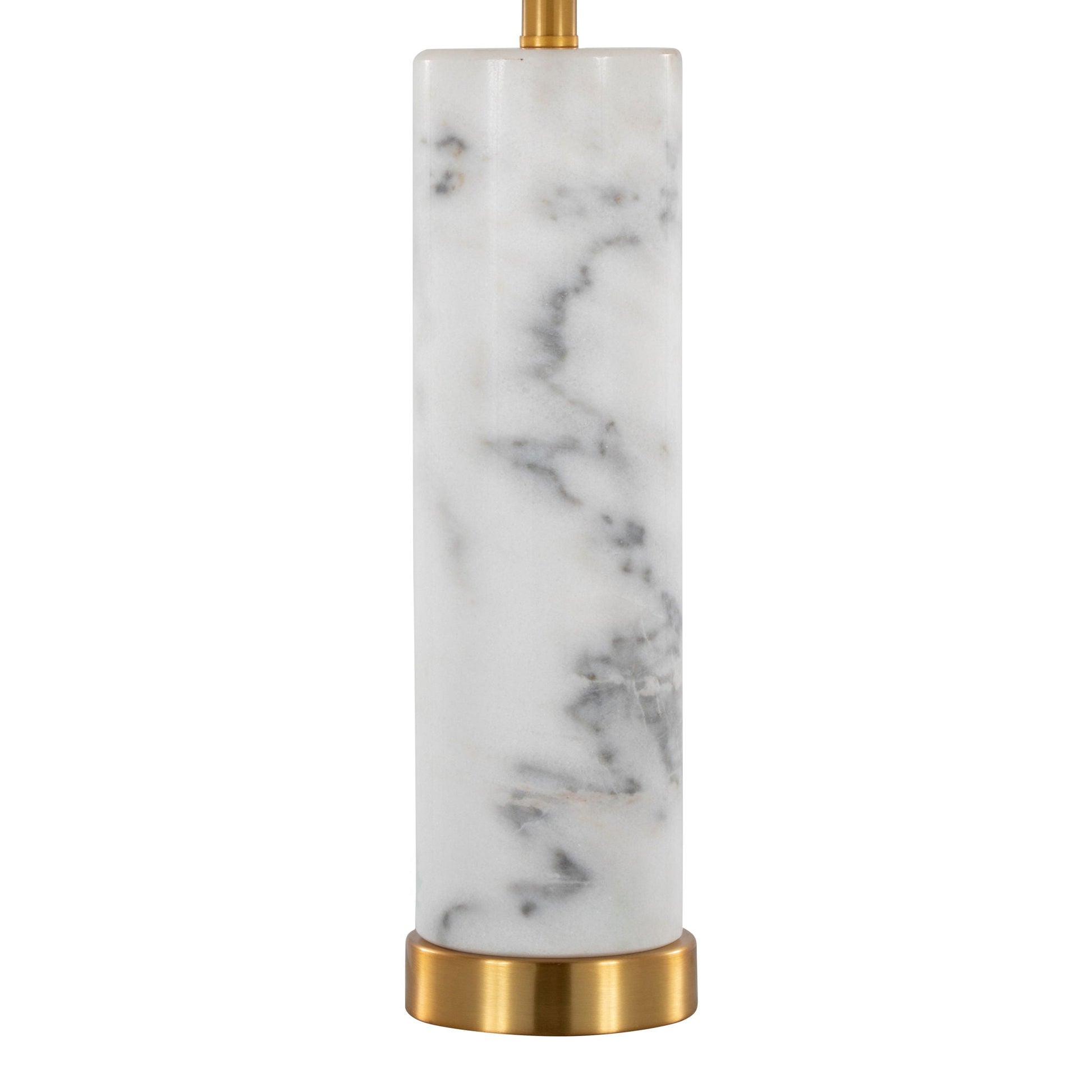 Marabella Marble Table Lamp Set of 2 brass and white marble column on Tampa Home & Garden Store