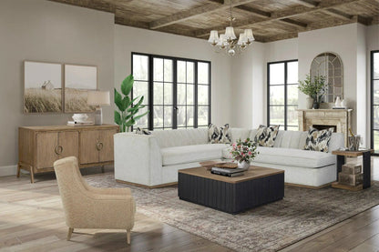 Hi Back Accent Chair - Light Brown upholstered armchair in beige fabric Unique Piece Furniture on Tampa Home & Garden Store