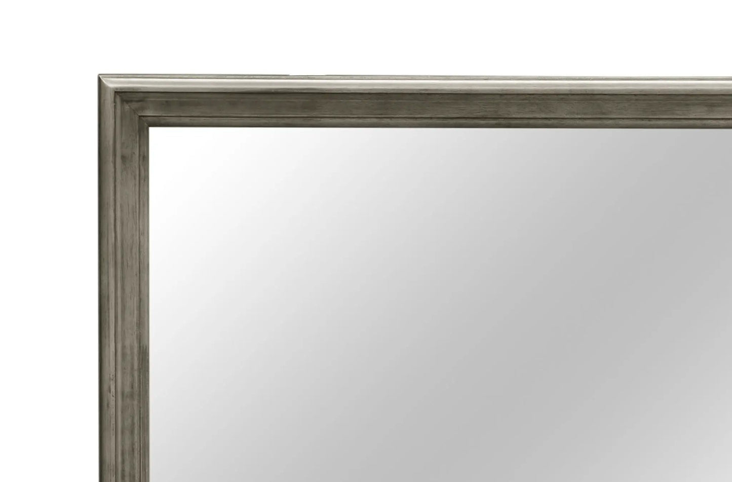 Traditional wall mirror in a distressed gray wood frame by Unique Piece Furniture on Tampa Home & Garden Store