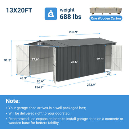 Sturdy Outdoor Metal Shed and Garden Storage