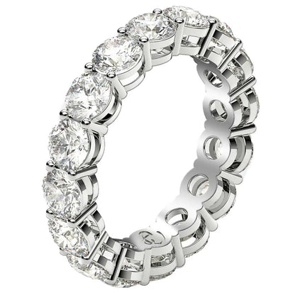 Round-cut lab-grown diamond eternity ring in 14k white gold, 4 cttw FG/VS2 on Tampa Home & Garden Store
