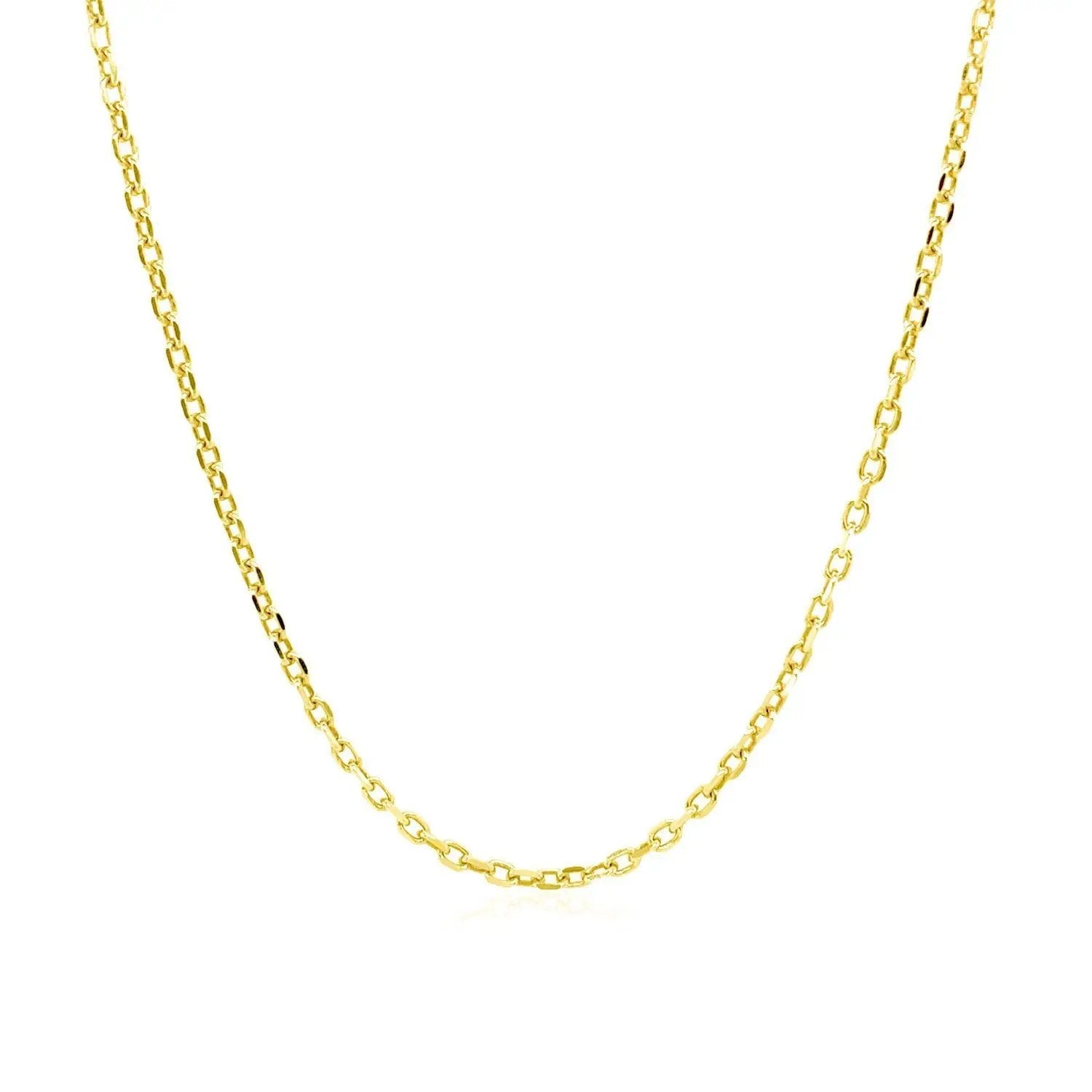 18k yellow gold diamond-cut cable link necklace 1.40 mm chain brand Bids.com on Tampa Home & Garden Store