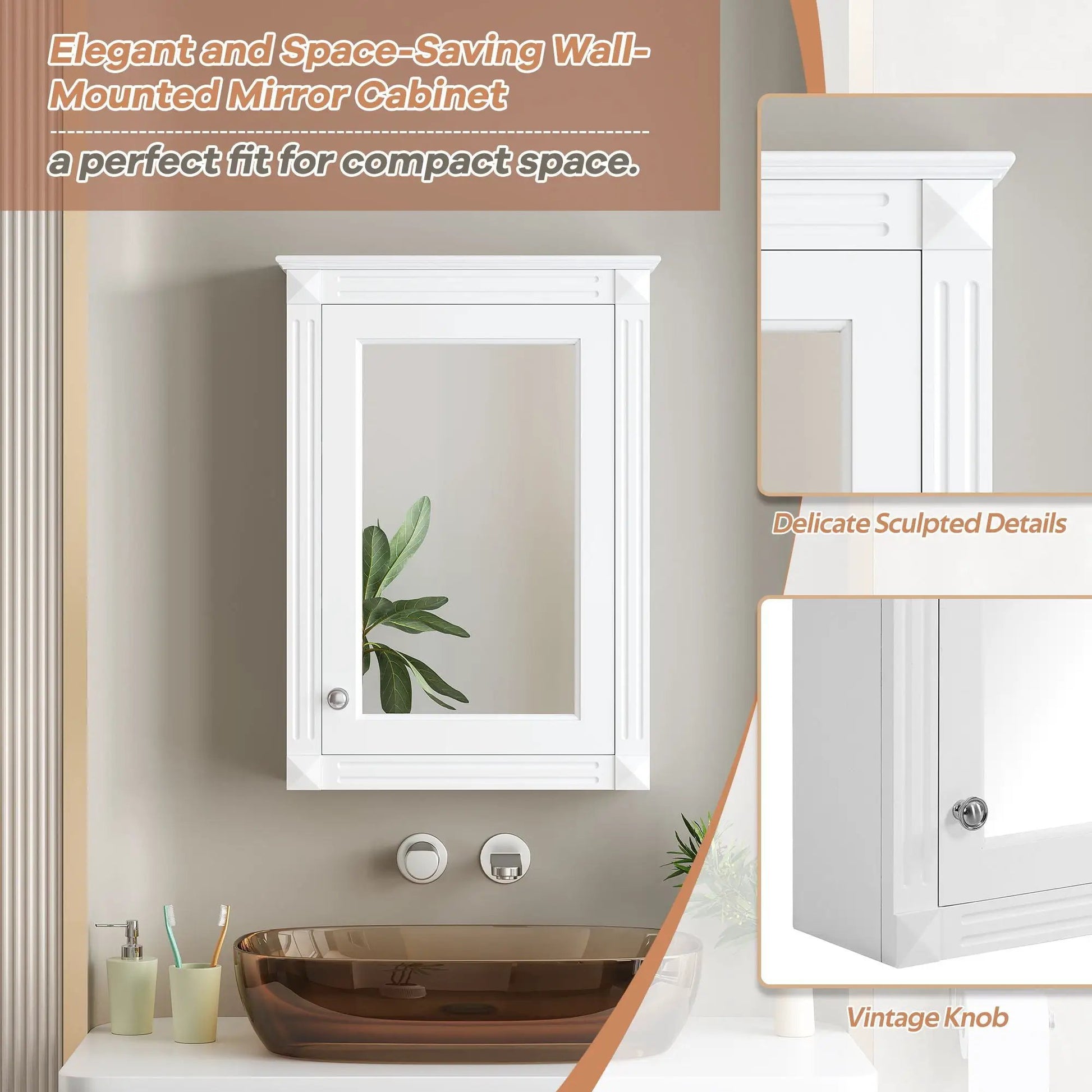 Two white wall-mounted medicine cabinets with mirrored doors for bathroom storage over toilet on Tampa Home & Garden Store