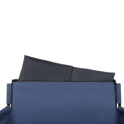 3-in-1 convertible folding wagon cart with bench, navy blue fabric and storage on Tampa Home & Garden Store