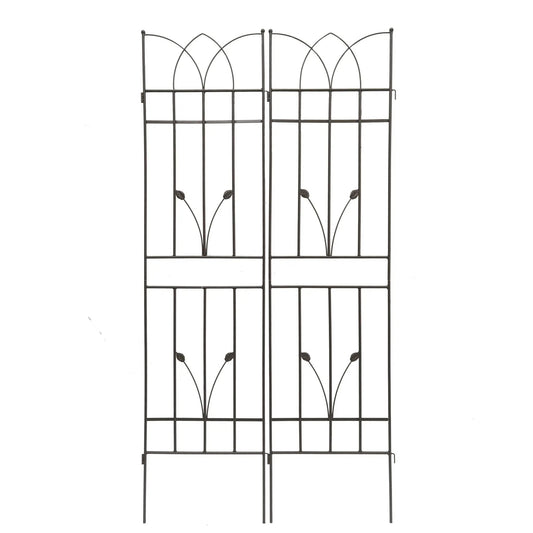 Metal garden trellis pair with arched top for climbing plants, rustproof outdoor decor on Tampa Home & Garden Store