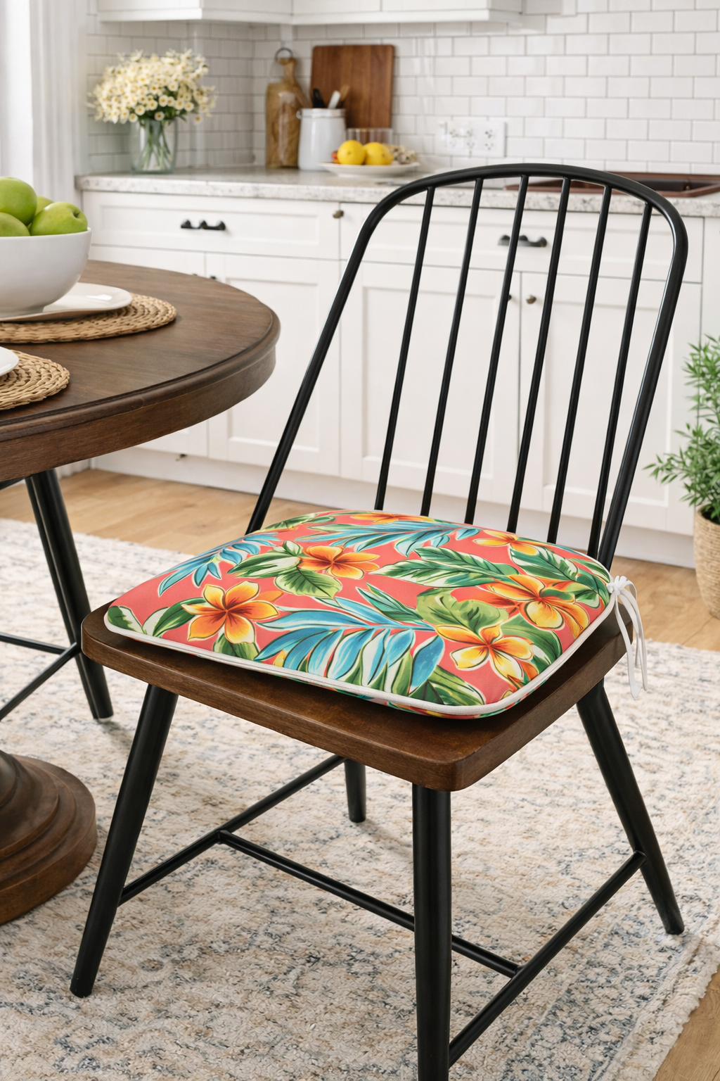 Bright Coral Set of Four Outdoor Chair Cushions