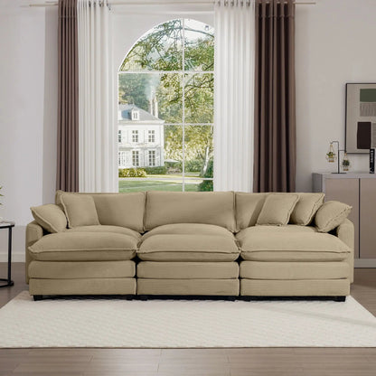 3-piece beige modular cushion sofa set with low back by Unique Piece Furniture on Tampa Home & Garden Store