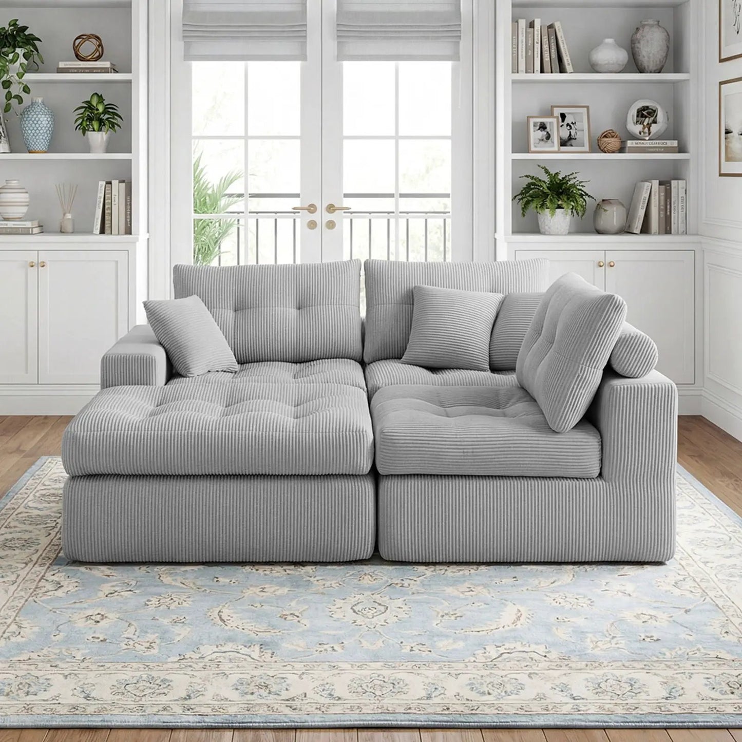 Corner Chaise L-Shaped Sectional Sofa Bed