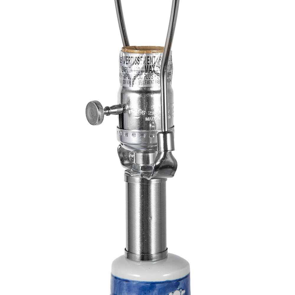 D13x25.7' Blue and White Ceramic Vase Lamp chrome hardware by HouseOfZazla on Tampa Home & Garden Store