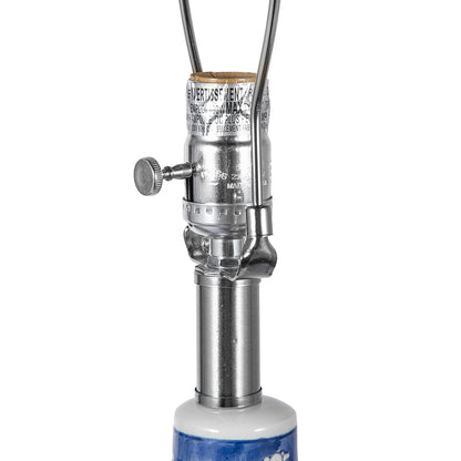 D13x25.7' Blue and White Ceramic Vase Lamp chrome hardware by HouseOfZazla on Tampa Home & Garden Store