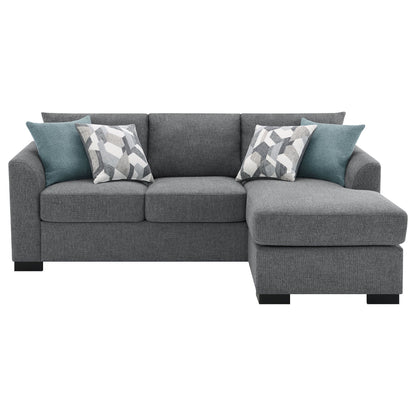 Pacheco Sleeper Sectional Chaise Sofa by HouseOfZazla, gray fabric with right-side chaise on Tampa Home & Garden Store