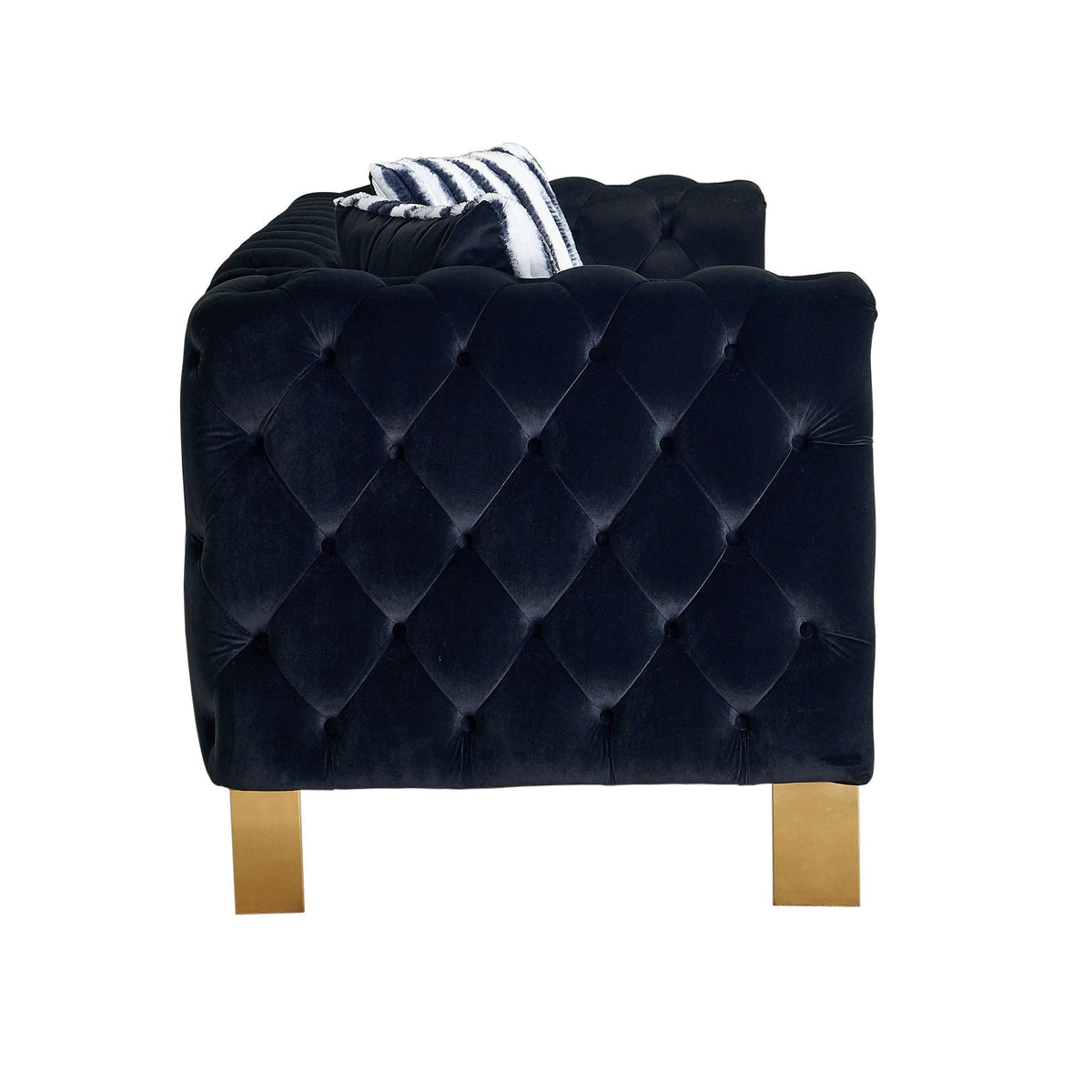 Modern Chesterfield Tufted Sofa and Metal Legs