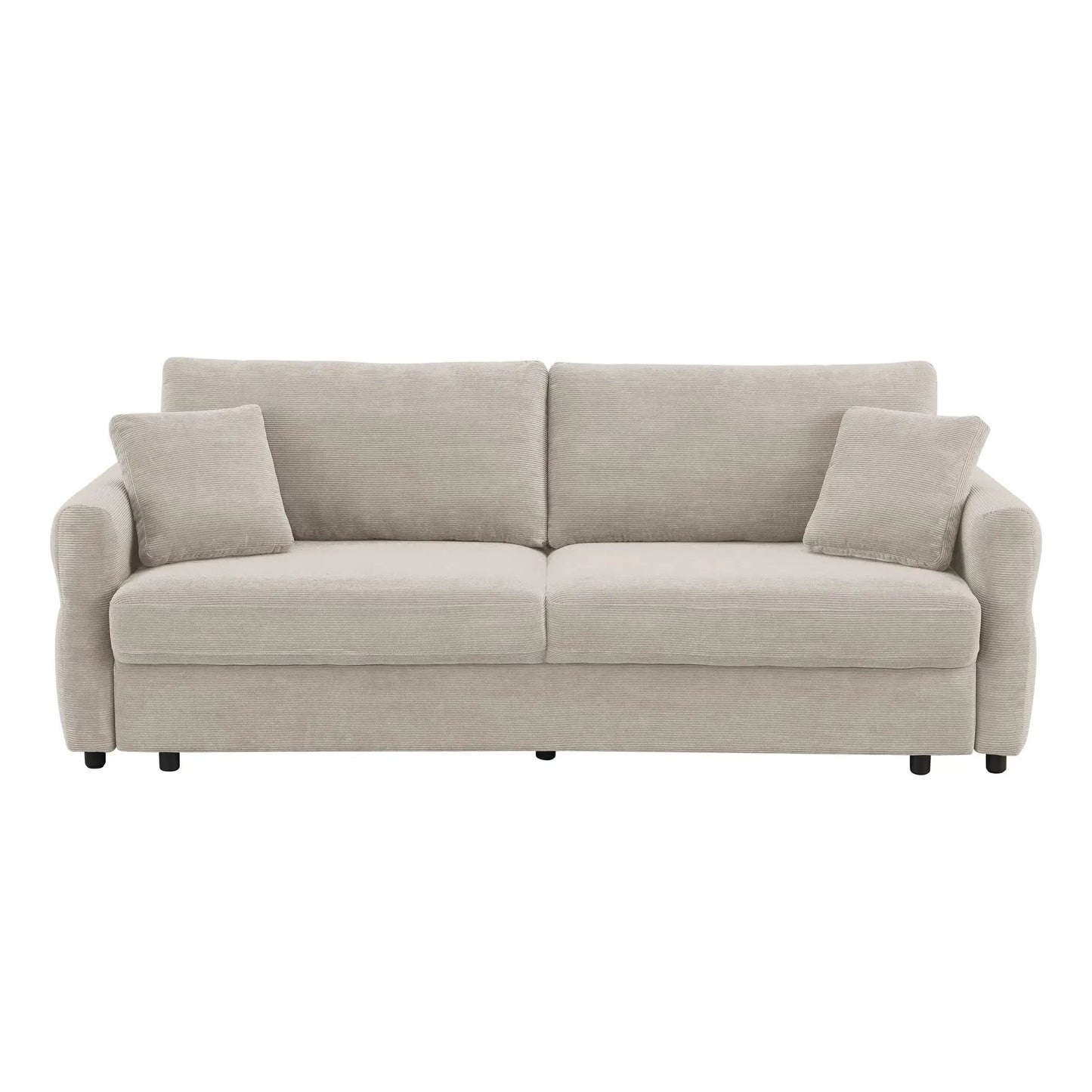 Haran pull-out sleeper sofa with storage in beige fabric, 2 cushions Unique Piece Furniture on Tampa Home & Garden Store