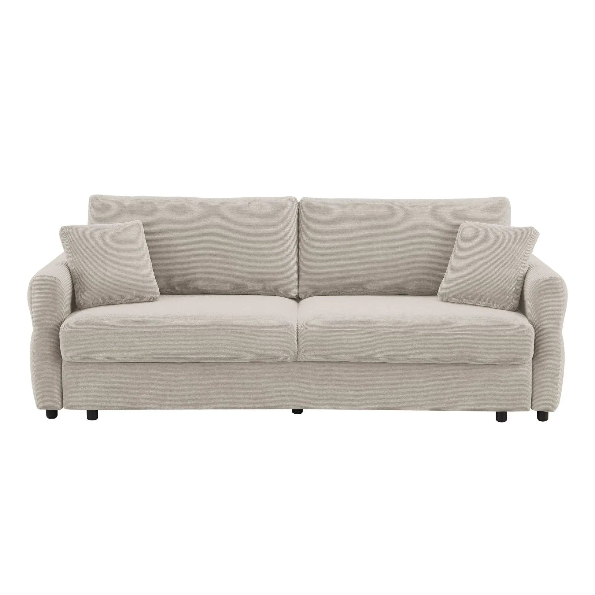 Haran pull-out sleeper sofa with storage in beige fabric, 2 cushions Unique Piece Furniture on Tampa Home & Garden Store