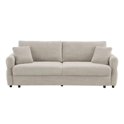 Haran pull-out sleeper sofa with storage in beige fabric, 2 cushions Unique Piece Furniture on Tampa Home & Garden Store