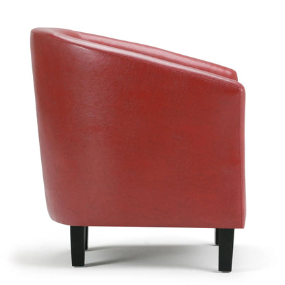 Austin Transitional Tub Chair red leather arm chair with black legs Unique Piece Furniture on Tampa Home & Garden Store