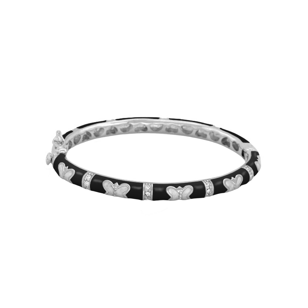 Petite Butterfly Bangle bracelet in black enamel with butterfly motifs Lauren G Adams on Tampa Home & Garden Store