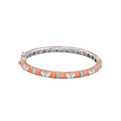 Petite Butterfly Bangle baby bracelet by Lauren G Adams with orange enamel and butterfly accents on Tampa Home & Garden Store