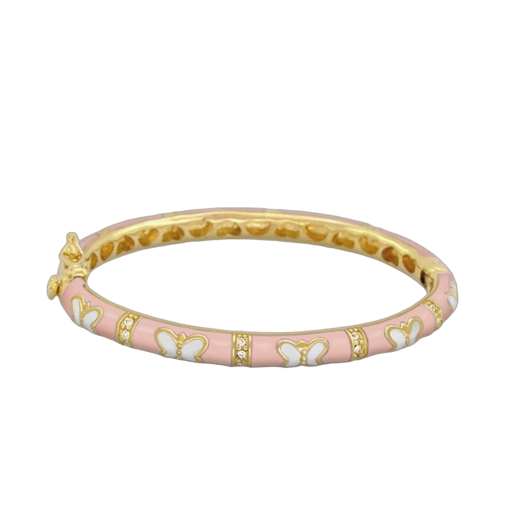 Petite Butterfly Bangle pink enamel with gold butterflies Lauren G Adams on Tampa Home & Garden Store