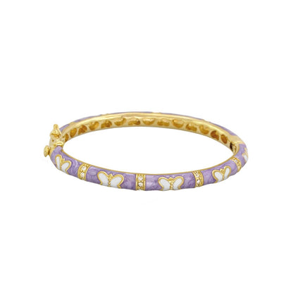 Petite butterfly bangle purple enamel with goldtone butterfly and crystals by Lauren G Adams on Tampa Home & Garden Store