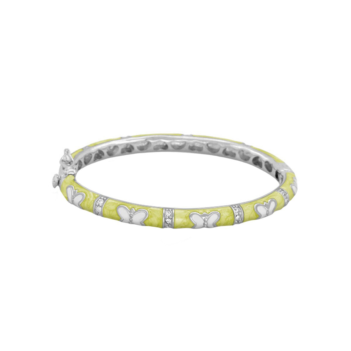 Petite butterfly bangle by Lauren G Adams in silver with yellow enamel and crystals on Tampa Home & Garden Store