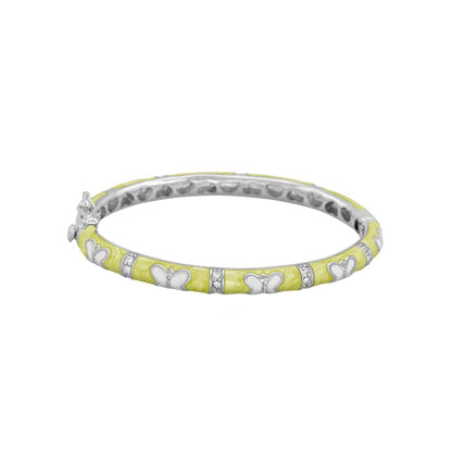 Petite butterfly bangle by Lauren G Adams in silver with yellow enamel and crystals on Tampa Home & Garden Store