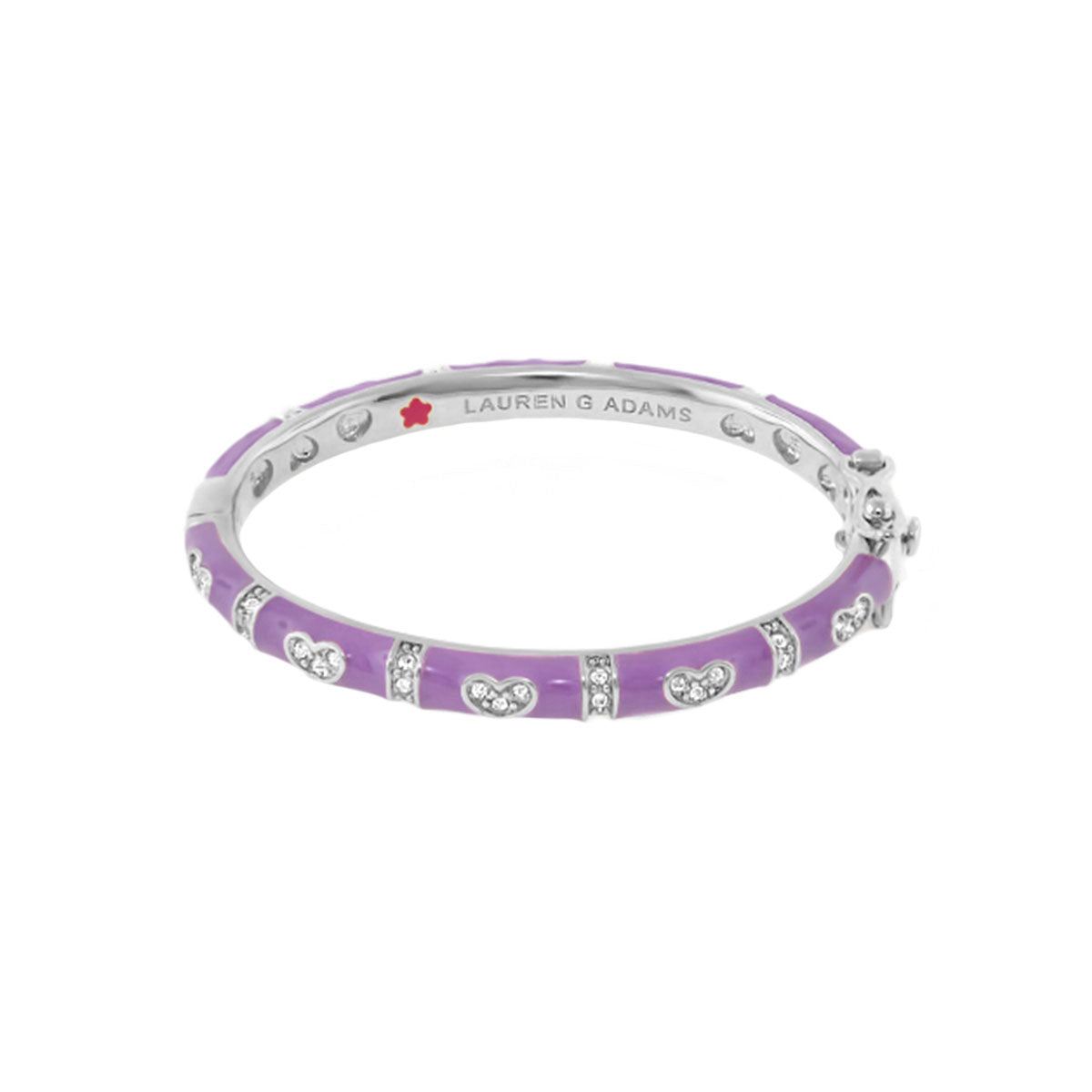 Baby Hearts Bangle, purple enamel girl's bracelet with crystal hearts by Lauren G Adams on Tampa Home & Garden Store