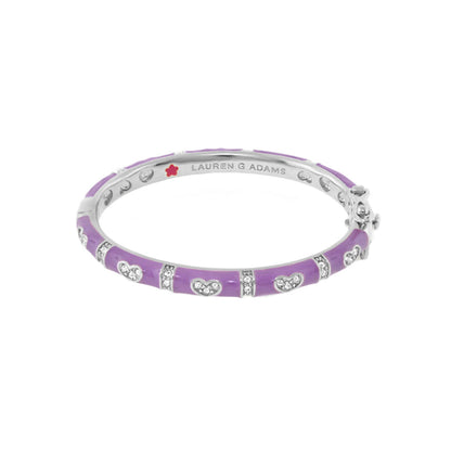 Baby Hearts Bangle, purple enamel girl's bracelet with crystal hearts by Lauren G Adams on Tampa Home & Garden Store