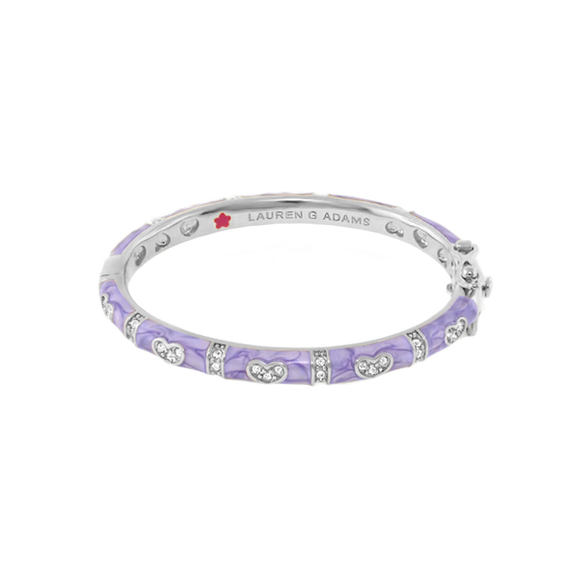 Baby Hearts Bangle Lauren G Adams lavender enamel girl's bracelet with heart accents on Tampa Home & Garden Store