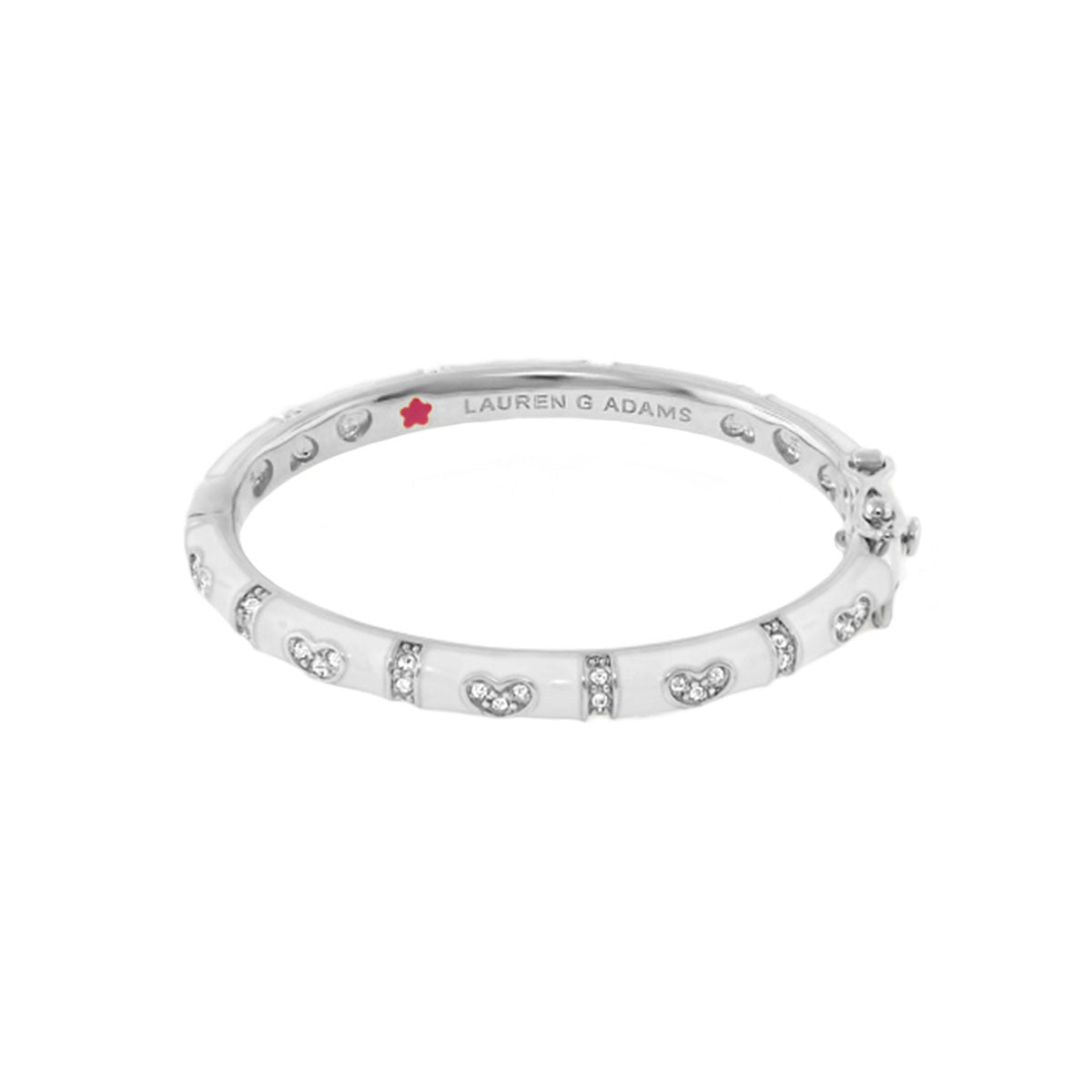 Baby Hearts Bangle silver-tone girl's bracelet with crystal heart charms, Lauren G Adams on Tampa Home & Garden Store