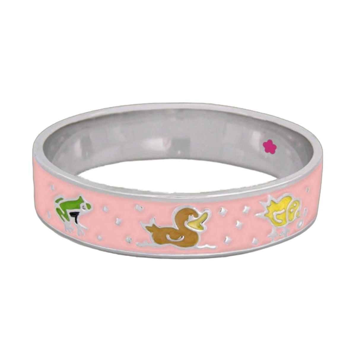Childrens Bangle pink bracelet with animal decals and confetti accents on Tampa Home & Garden Store