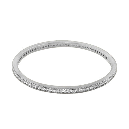 Child's silver-toned stackable bangle with beaded edge on Tampa Home & Garden Store